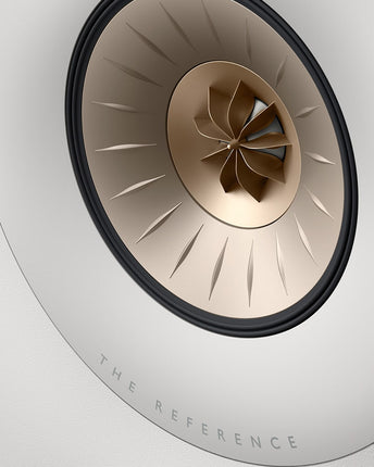 KEF Reference 5 Meta, finisaj High Gloss White / Champagne, detaliu driver Uni-Q