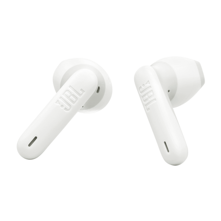 Слушалки JBL Wave Flex 2 (бяло): двете слушалки, изглед под ъгъл