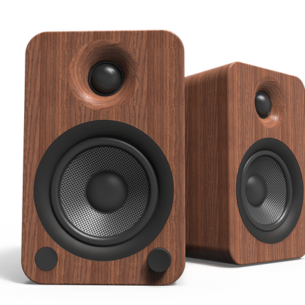 Чифт Kanto Audio YU4 в цвят орех, изглед отпред