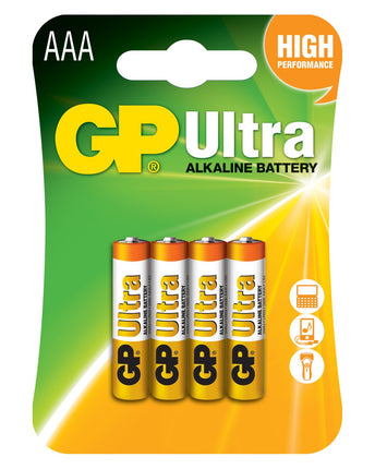 Baterii GP Ultra Alkaline AAA (LR03), blister 4pcs