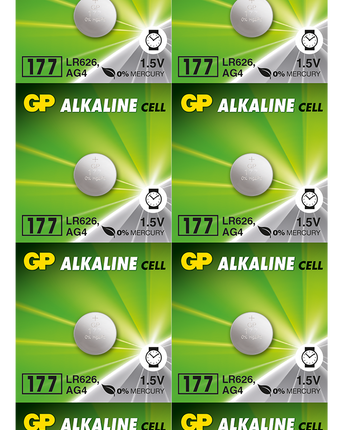 Батерии GP Alkaline CELL 177, LR626, AG4, 1.5V, блистер 10 бр.