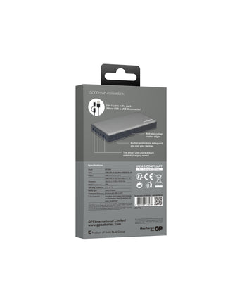 External battery GP M-Series PowerBank MP15MA 15000mAh