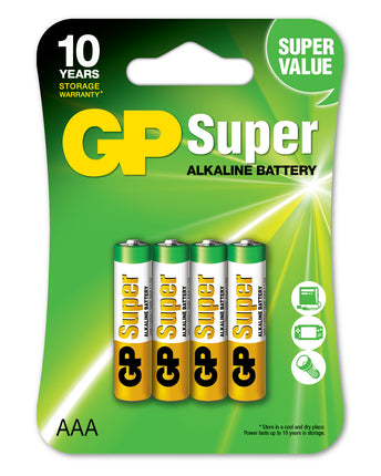 Baterii GP Super Alkaline AAA (LR03), blister 4pcs