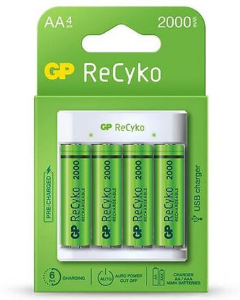 Incarcator acumulatori GP ReCyko E411 (USB) + 4 acumulatori ReCyko AA 2100mAh