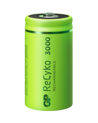 Rechargeable batteries GP ReCyko C 3000mAh (R14), 1.2V, recyclable packaging 2pcs
