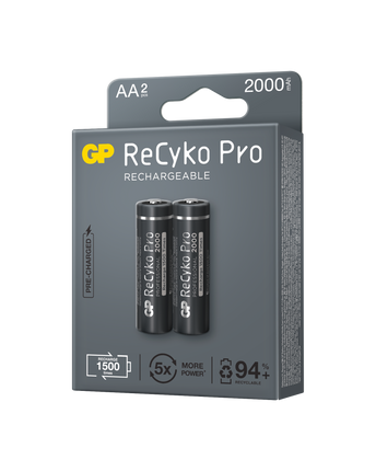 Акумулаторни батерии GP ReCyko Pro AA 2000mAh (R6), рециклируеми опаковки 2бр.