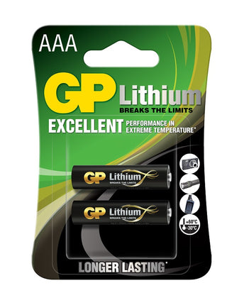 Baterii litiu GP Lithium AAA, FR03, 1.5V, blister 2 buc