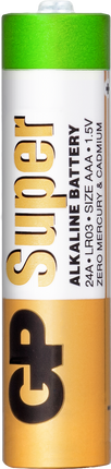 Baterii GP Super Alkaline AAA (LR03), blister 2pcs
