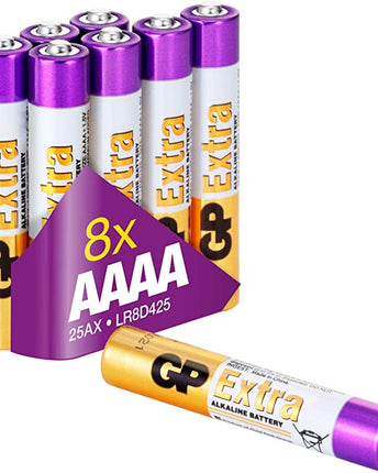 Baterii alcaline GP Extra Alkaline AAAA, LR61, 1.5V, folie 8 buc