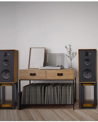 Wharfedale Linton Heritage speakers with stand